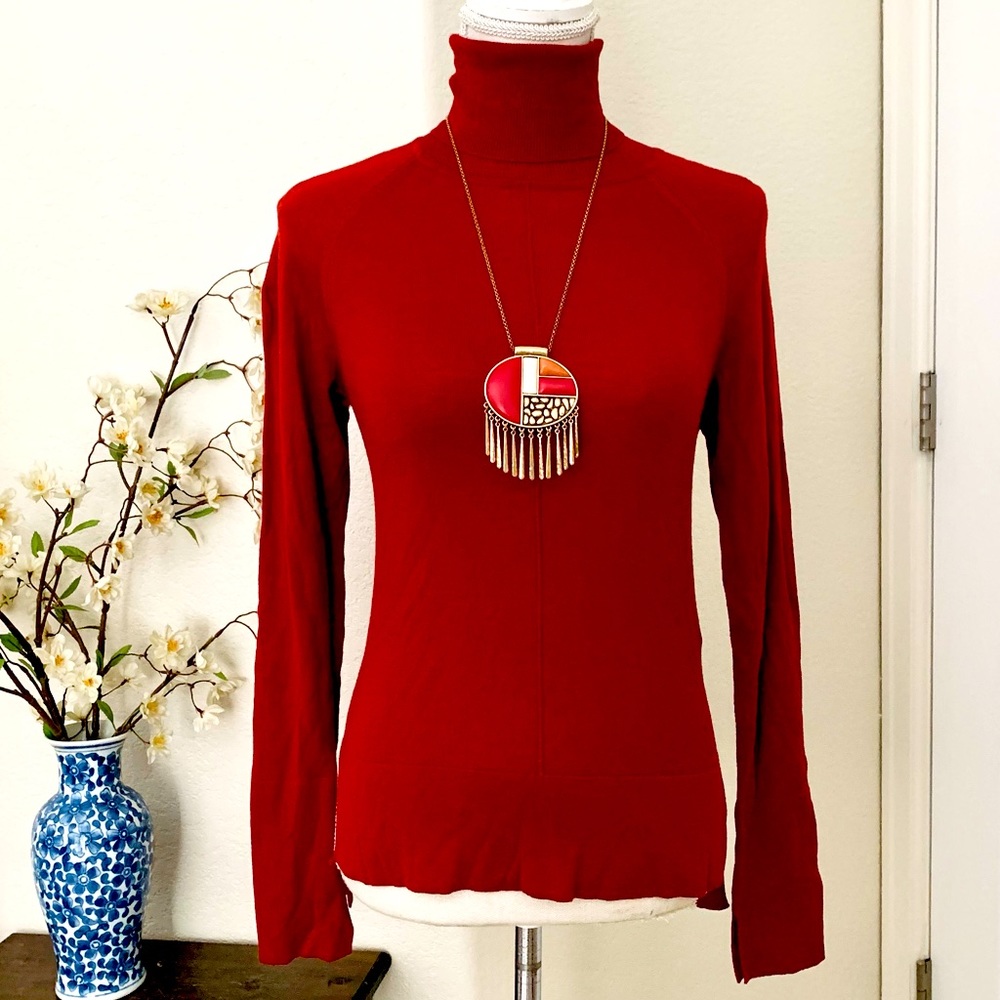 ZARA Seidel Jumper Red Turtleneck Sweater - Picture 6 of 15